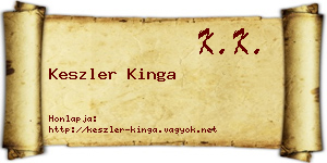 Keszler Kinga névjegykártya